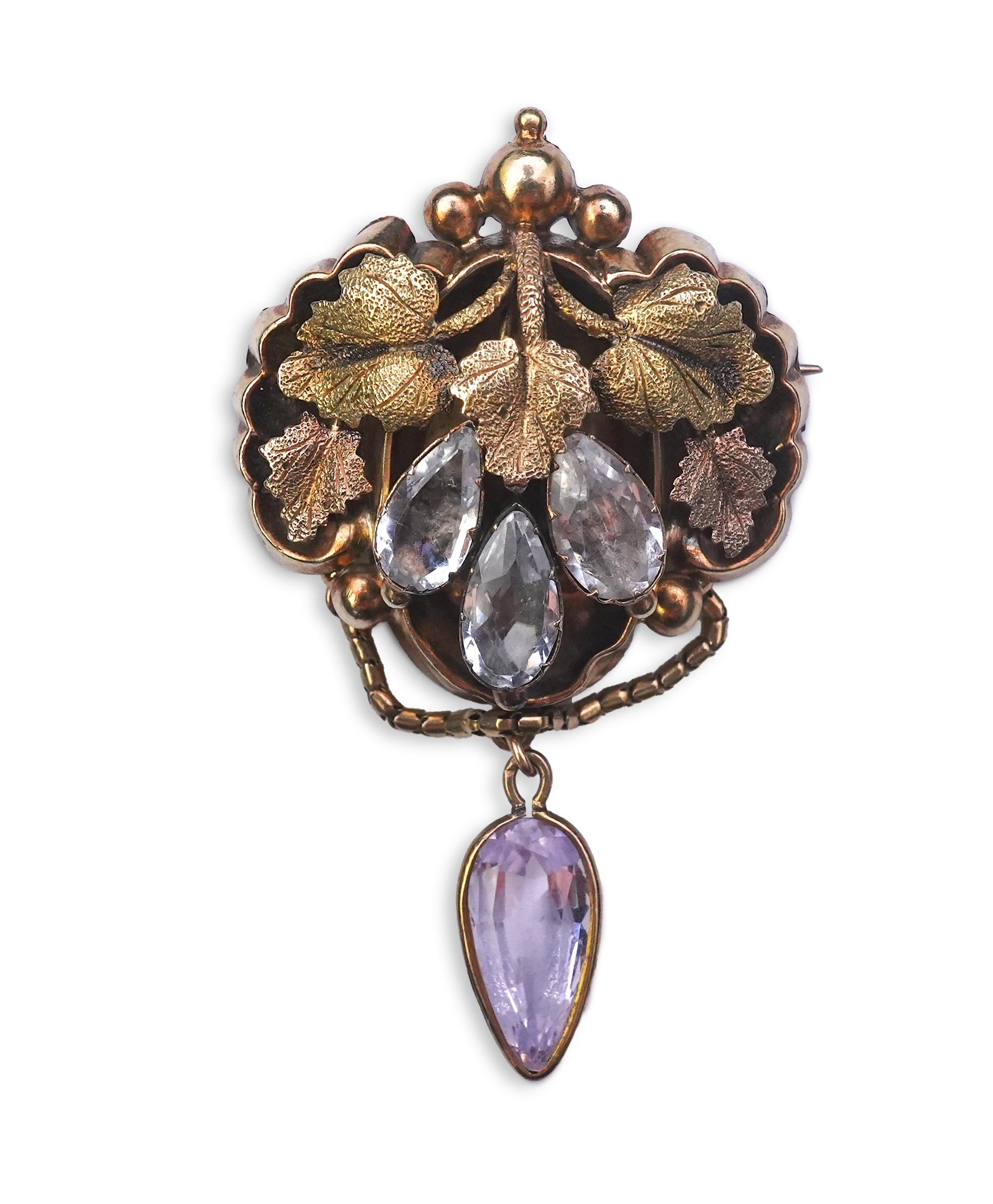 A topaz brooch, mid 19th century